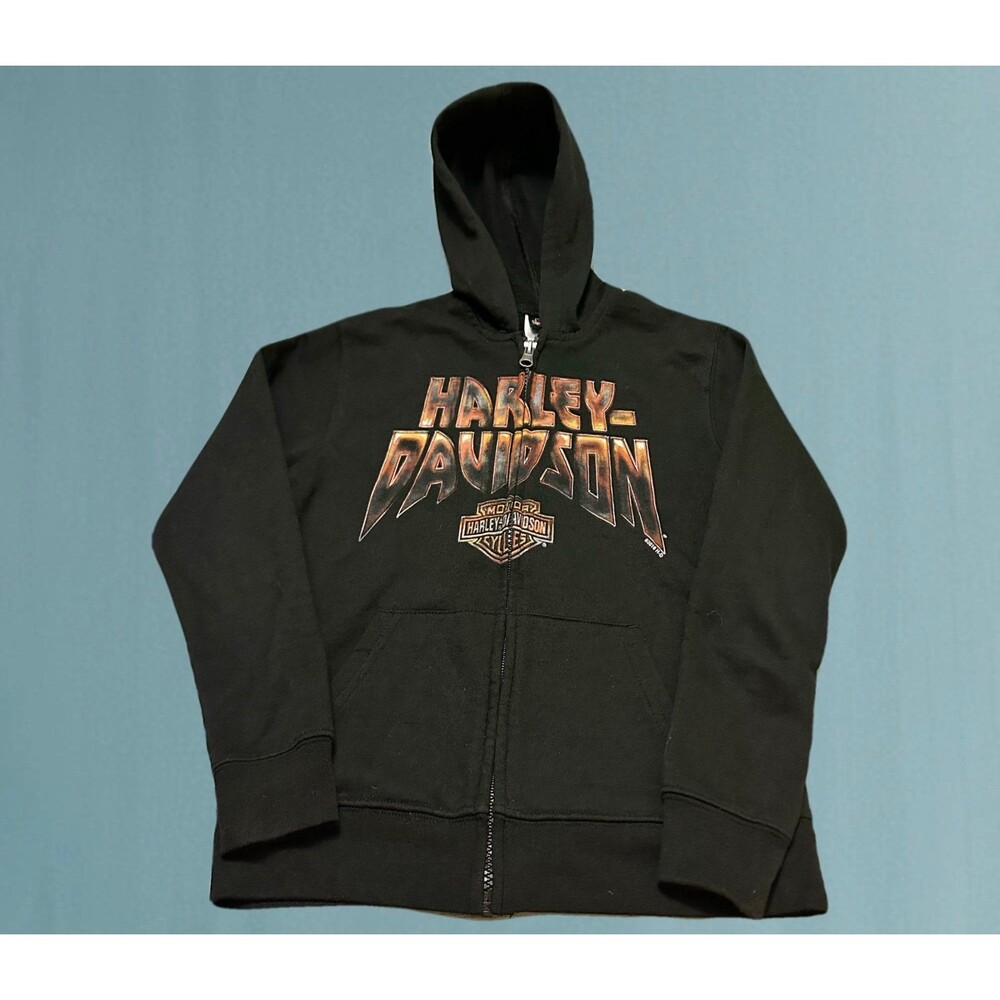 Harley-Davidson kids Black Zip-Up Hoodie size 8